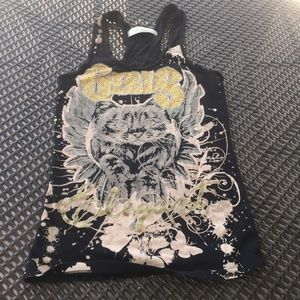 Anama Womens Tank Top Black And Gold Size M